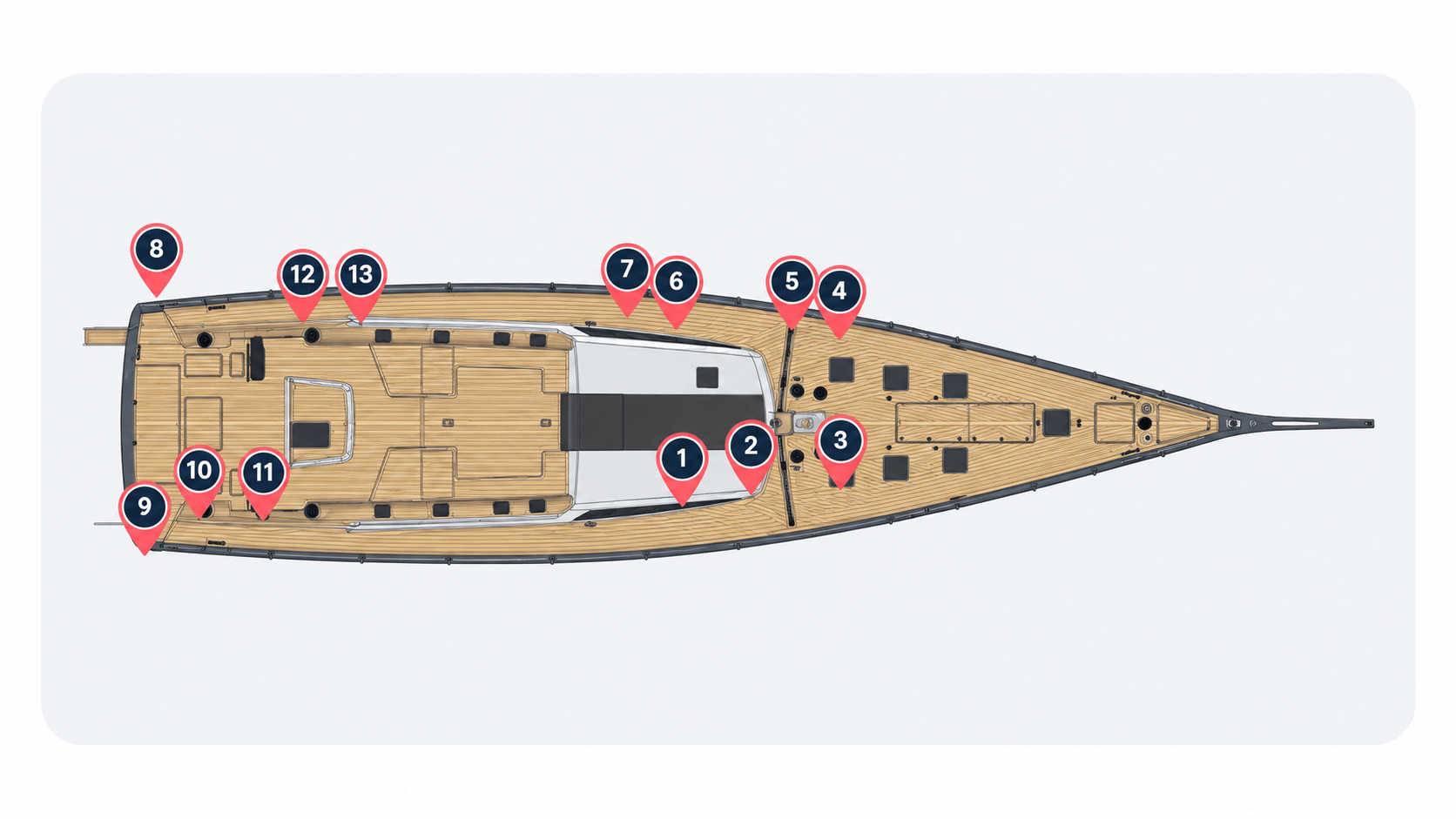 Vessel inspection plan with Pinflow damage markers